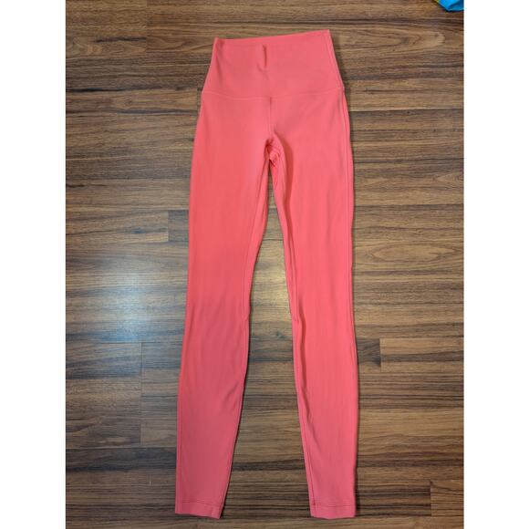 Lululemon Align High Rise Leggings Pink Coral - 28" Inseam Size 2 - Picture 2 of 7